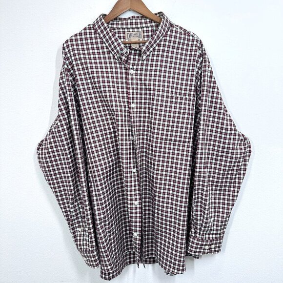 Duluth Trading Company 4XL Red Green Button Front Casual Dress Shirt Classic - Picture 1 of 6